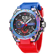 SMAEL Watches Men Chronograph Sports Hyun-chae Cool Wristwatch Shock Watch Men Multi-function Dual Displa Clock