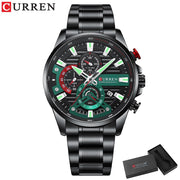 CURREN Watch For Men Quartz Chronograph Sport Watches Waterproof Man Military Fashion Stainless Steel Wristwatch Auto Date Clock