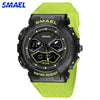 SMAEL Sports Quartz Digital Watches Men Dual Display Waterproof Wristwatch Mens Military Army Clock Male Stopwatch Student Gift