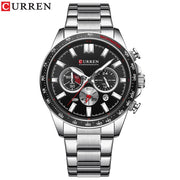 CURREN Men Watch For Men Blue Dial Stainless Steel Band Date Mens Business Male Quartz Watches Waterproof Luxuries WristWatch