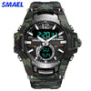 SMAEL Sport Watch Men Waterproof Wristwatch Big Dial Quartz LED Digital Watches Men&#39;s Camouflage Case Military Chronograph Clock