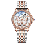 CHENXI New Women Automatic Watch Luxury Brand Dress Leather Waterproof Ladies Wrist Watch Female Mechanical Quartz Clock