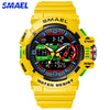 SMAEL Men Sports Watch Military Watches LED Quartz Dual Display Stopwatch Waterproof Outdoor Sport Men Wristwatches For Male