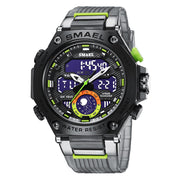 SMAEL Sports Men&#39;s Watches Military Quartz Watch For Man Waterproof Wristwatch Alarm Shock Week Dual Display Digital Clock 8069