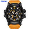 SMAEL Men Military Watch 50m Waterproof Wristwatch LED Quartz Clock Male relogios masculino 1617 Digital Sports Watches Men&#39;s