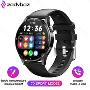 Zodvboz Smart Watch Men Women Physical Health Body Temperature Infrared Blood Oxygen Monitor Dial Answer Call Smartwatch For men