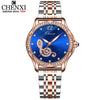 CHENXI Fashion Women Skeleton Watches Luxury Brand Mechanical Automatic Watch Stainless Steel Business Waterproof Wrist Watches